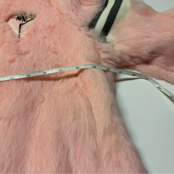 Russian Pink Fur Bomber Jacket “MAD MDNS NESS” Varsity Harajuku Y2K M - Picture 12 of 15